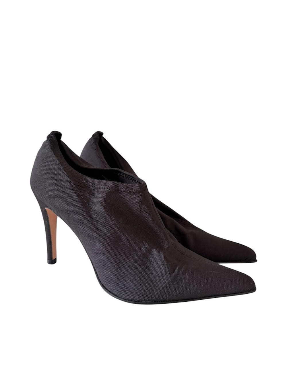 Sacha London Black Stretch Pointed Toe Stiletto Shoe Boots 37½ AA